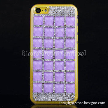 Square Gem Rhinestone Hard Case For iPhone 5C